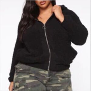 Zip Up Sherpa Hoodie Size 3X